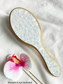 1pc Personalized Rhinestone Acrylic Marble Patterned Hair Comb, Customized Name Engraved Elegant Comb, Unique Bridesmaid Gift, Gift For Her/Mom, Birthday Gift, Aesthetic, Mother's Day Gift - Multicolor - View 27