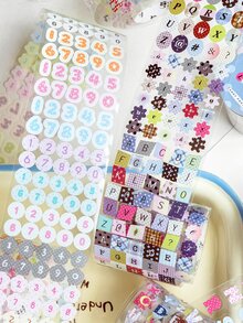 1 Roll English Number Washi Tape, DIY Decorative Collage Tape For Planner, Scrapbook, Magazine, Photo Album, Diary, Sticker Art - Bulk Font Elements - View 12