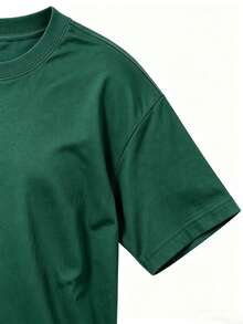 SUMMER 2026 Men's Short-Sleeved T-Shirt, Made Of High-Quality Pure Cotton, With A Fashionable Brand Print, New Summer Style, Plus Size, Versatile Casual Top, 100% Cotton. - 綠色 - 查看 5