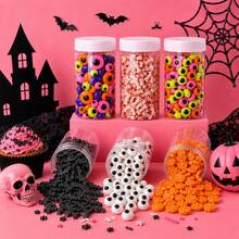 150g/85g Halloween Non-Edible Sugar Beads Assortment, Eyeball Pumpkin Bat Shaped Sugar Beads, For Cupcake Cake Baking Dessert Decoration - Multicolor - View 1