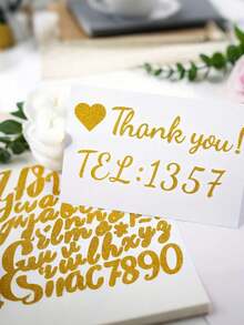 Stiker Huruf dan Angka Vinyl Perekat Diri, Cocok untuk Kotak Surat, Dekorasi Rumah, Papan Nama, Pintu, Stiker Huruf Berkilau, Scrapbooking, Gelas, Kerajinan Kotak Surat, Dekorasi Hadiah, Label Nama Huruf yang Dipersonalisasi, Stiker Logo, Stiker Botol Air Huruf - MultiWarna - View 8