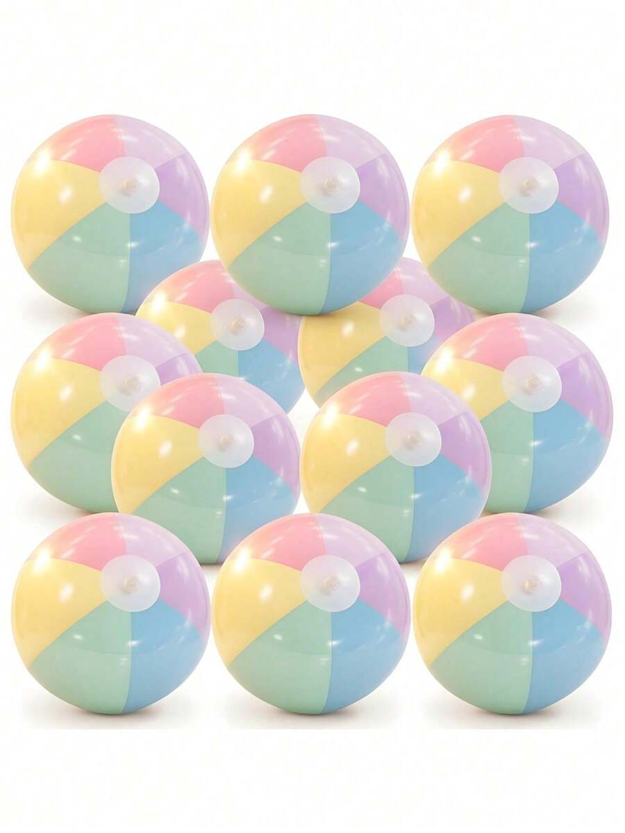 3pcs 2-Mini Inflatable Beach Balls, Soft Color Inflatable Beach Toys, Large Quantity Soft Color Oversized Beach Balls For Birthday, Summer, Swimming Party Decoration, Gift, Water Games (Macaron Color)