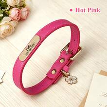 Lightweight PU Litchi Grain Soft Leather Customized Dog & Cat Collar, Sweet & Cute, Engraved Nameplate - Multicolor - View 16