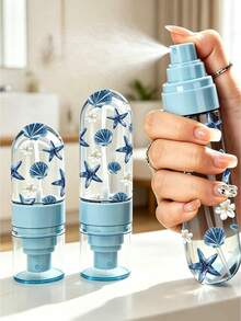 Botol Semprot Motif Cangkang Biru - Botol Semprot Portabel dan Dapat Digunakan Kembali / Perlengkapan Perjalanan / Cocok untuk Minyak Esensial, Parfum, dan Losion Tubuh / Cocok untuk Salon Rambut, Dapur, Kamar Mandi, dan Taman (Pola Dipotong Secara Acak) - MultiWarna - View 1