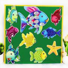 Quixorblex 17pcs Felt Storytelling Props, Rainbow Fish Theme Cartoon Fish Shape, Interactive Montessori Learning Teaching Aids, Handmade Soft Texture Reward And Activity Educational Support, Teaching Tools, Suitable For Classroom, Home And Early Education - Multicolor - View 5
