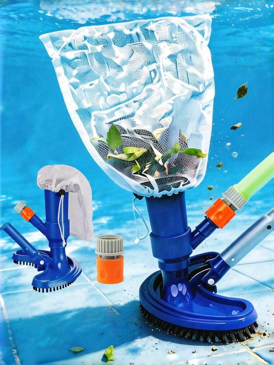 5pcs Pool Skimmer Net Set With Pole, Skimmer Net Rake, Suitable For Spa, Swimming Pool, Pool Brush, Pool Brush Handle, Pool Wall Cleaning Brush - Cleaning Tools - View 1