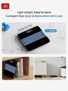 1pc Digital Bathroom Scale, High Precision Weight Scale With Backlit LCD Display, Rounded Design, Portable Design, High Aesthetic Exquisite Weight Scale, 400lbs - A - View 5