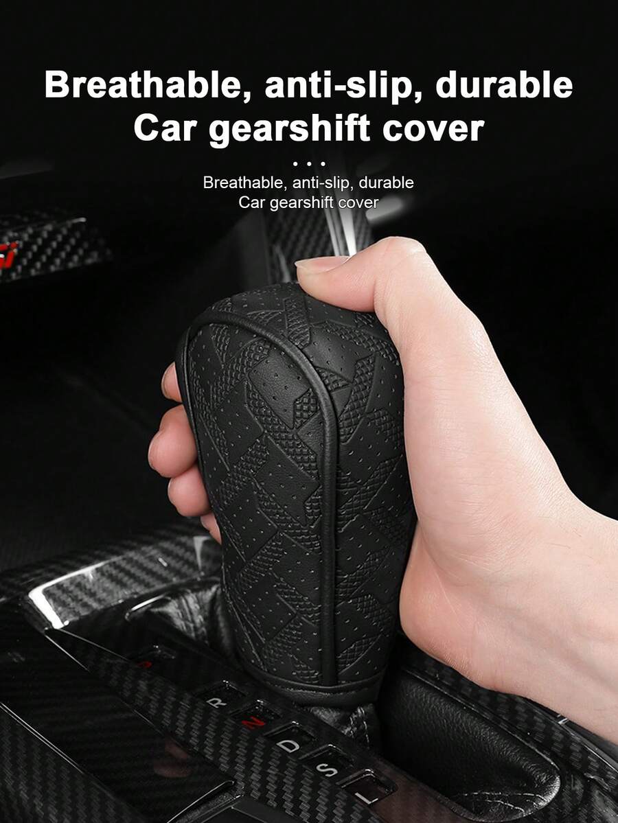 Car Gear Shift Cover With Bird Pattern Leather, Universal Anti-Slip Gear Shift Protective Cover, Dust-Proof Gear Shift Cover, Interior Control Cover Decorative Accessory - One Size Fits All - View 1