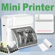 Mini Impresora, Impresora Térmica Portátil sin Tinta, Para Imágenes, Fotos, Notas de Estudio, Diarios, DIY, Compatible con iOS & Android - Multicolor - Ver 8