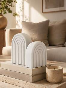 Decorative Concrete Bookends For Heavy Books – A Stylish Two Pieces Set Suitable For Any Bookshelf – Beautiful Bookends/Baffles That Add Flair To A Stylish Home, Office, Or Library Decor. - Decorative Bookends - View 3
