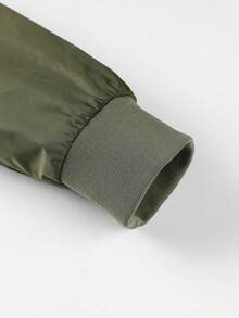 Men's Spring/Autumn Solid Color Thin Baseball Collar Casual Vintage New Flight Jacket - Army Green - View 10