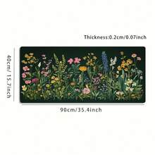 Hand-Drawn Wildflower And Plant Illustrations. Extra Large Durable Mouse Pad / Gaming Mouse Pad / Office Mouse Pad / Laptop Keyboard Pad / Desk Pad - Precision Stitched Edges, Non-Slip Rubber Base, Multiple Sizes Available. - Mouse Pad - View 8