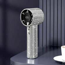 Easypie Selection Luxury Fully Rhinestone Portable Handheld Mini Fan, USB-C Rechargeable Turbo Fan, Adjustable Speed Quiet Fan, Summer Gift Box, 1800mAh - Multicolor - View 16