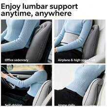 Bantal Penopang Pinggang yang Dapat Ditekan untuk Mengembung, Bantal Pinggang Portabel untuk Perjalanan, Bantalan Penopang Punggung Ergonomis untuk Kursi Kantor, Mobil, Pesawat Terbang, Pereda Nyeri, Ringan untuk Tidur Siang di Luar Ruangan - MultiWarna - View 3