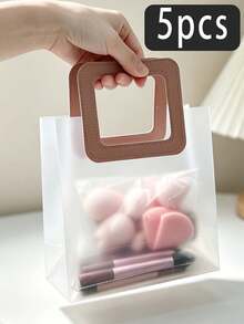 1/5/10 piezas Bolsas de regalo premium, bolsas cuadradas transparentes esmeriladas, bolsas de joyería transparentes mate, bolsas de regalo para bodas, bolsas de regalo para damas de honor con dulces, fáciles de transportar, adecuadas para el regreso a la escuela, el Día de San Valentín y otras ocasiones. - Multicolor - Ver 19