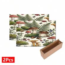 1件裝居家裝飾蘑菇圖案印花瀝水墊，咖啡機吸水墊，水槽排水墊，杯子吸水墊，廚房用品，浴室用品，廚房檯面裝飾 - 彩色 - 查看 16