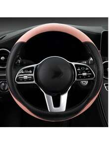1pc Soft Touch Anti-Slip Car Steering Wheel Cover With Inner Ring, Fits Most Car Models - Multicolor - View 6