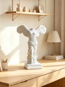 This White Resin Angel Statue, With Its Broken Arms And Wings, Is An Ideal Choice For Placing In Bedrooms, Living Rooms, And Other Spaces. It Serves As A Relaxing Corner, A Thoughtful Gift, An Artistic Decoration, And A Home Decor. - A - View 4