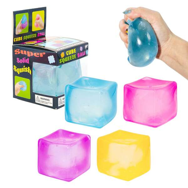 1PC 5.5cm Ice Cube Maltose Squishy Toy Cube Maltose Stress Relief Squeeze Fidget Toy