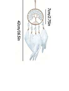 1pc Car Rearview Mirror Hanging Ornament Crystal Dream Catcher, Minimalist Tree Of Life Natural Crystal Wind Chime Wall Decor, Ideal Gift For Female Friends On Birthday, Graduation, Holiday - Multiple Styles - View 4