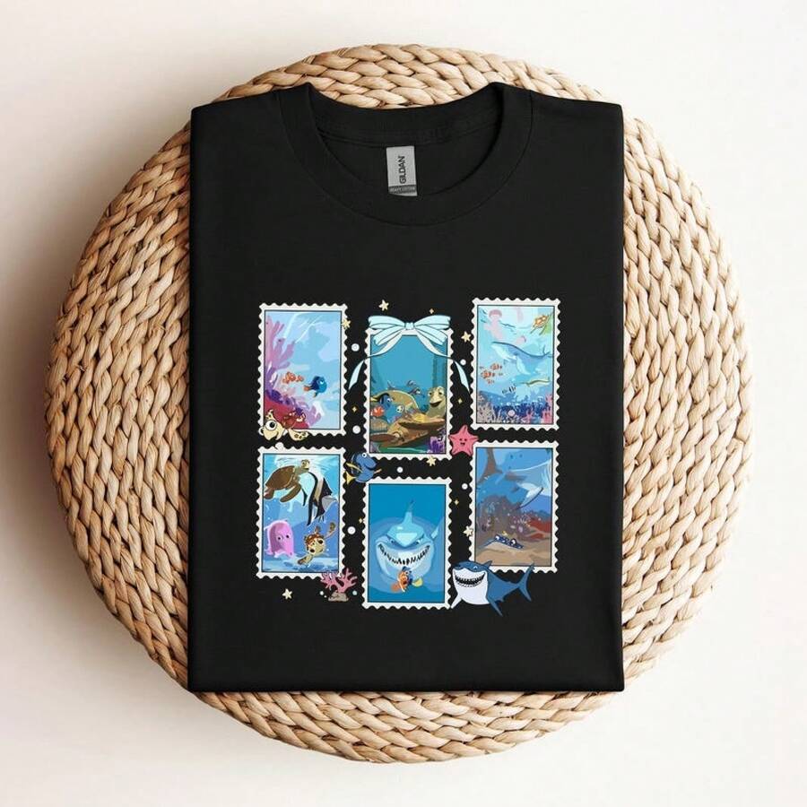 Camiseta de los personajes de  Buscando a Nemo - Negro - Ver 1