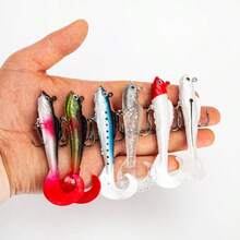 Umpan Lunak Bass Lead Head Hook, 6 Paket 6 Warna Umpan Plastik, Cocok Untuk Memancing di Air Asin/Air Tawar - MultiWarna - View 11