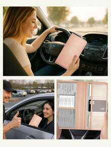 Large Capacity Car Document Organizer, Designed For Driver's License, Passport And Cards, Practical Unisex, Organize Vehicle Documents And Essentials, Travel Supplies - A - View 3