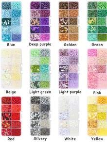 1Box/Set 12 Grids Mixed Style Glass Seed Beads Set For Jewelry Making DIY Bracelet Necklace - 12-grid Rice Bead Set - View 2