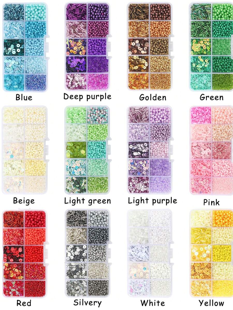 1Box/Set 12 Grids Mixed Style Glass Seed Beads Set For Jewelry Making DIY Bracelet Necklace