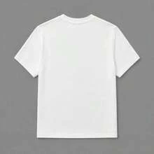 Camiseta blanca de mujer con varios corazones en tonos pastel difuminados y palabra Cousin en caligrafía de pedrería, diseño familiar romántico casual. - Blanco - Ver 3
