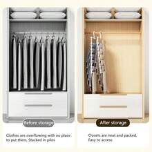 Multi-Layer Foldable Pants Rack, Space-Saving Universal Closet Pants Rack, Suitable For Skirts, Scarves, Towels, Bed Sheets, Ties And Belts - Multicolor - View 3
