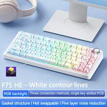 AULA Teclado F75HE 75% con múltiples conexiones, interruptores mecánicos de efecto Hall con respuesta rápida y anti-ghosting completo, diseño de teclas silenciosas con teclas PBT, tamaño compacto adecuado para usuarios de juegos y oficina - Ver 16