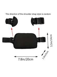 1pc Black Fashion Easy Versatile Printed Pattern Waist Bag Body Bag Multifunctional Chest Bag - Multicolor - View 7