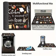 1pc Kitchen-Themed Diatomaceous Earth Kitchen Counter Mat, Highly Absorbent, Suitable For Tableware, Coffee Machine, Microwave, Etc. Fashionable Watercolor Design, Ideal Choice For Modern Kitchen. - Multicolor - View 10