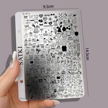 satki Nail Art Stamping Plate Cute Bear Pig Rabbit Cartoon Anime Nail Decoration Template Bow Nail Art Accessories Tool Beginner No Hand-Painting Nail Stamping Steel Plate Soft Silicone Transfer Tool - Multicolor - View 13