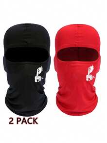 Musion 1/2/3pcs Hand Gesture Print Balaclava, Breathable Mesh Full Face Ski Mask, Hip-Hop Street Style Headwear, Suitable For Motorcycle Riding, Skateboarding And Daily Wear - Multicolor - View 6