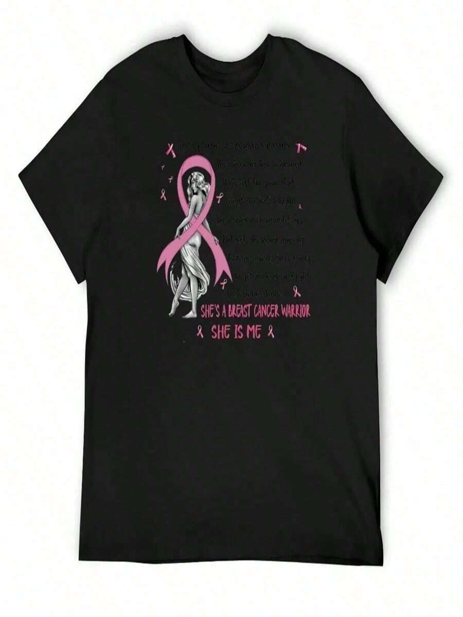 Plus Sizes - Plus Sizes - Women's Elegant Casual Crew Neck T-Shirt With Colorful And Fun Print For Spring - Black26 - View 1