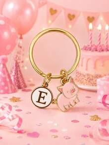 Personalized Pig Keychain, Gift For Men And Women, Back To School Gift - Pink - View 4