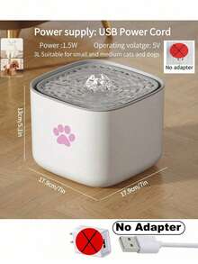 3L/101.45oz Pet Water Fountain, Suitable For Cats And Dogs, Automatic Water Dispenser With Filter, Quiet Water Circulation System, Large Capacity Cat Water Dispenser, Easy To Clean - 3L - View 8