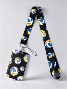 1pc ABS Football Lanyard Card Holder, Anti-Loss Student Bus Card/ID Badge Protective Case, Reinforced Braided Lanyard, Lightweight Portable Space-Saving, Suitable For Student Commute, Office Work, Daily Travel - Rectangle - View 10