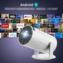 Smart Mini Projector, 1280*720P Native Support 4K Android 11, Equipped With Bluetooth 5.0 And Dual-Band WiFi 6, 300 ANSI Allwinner H713 Chip, Portable Outdoor Home Theater, Includes Screen And Remote Control, Suitable For Movie Night, Home And Office Use - EU C Type Plug(220-240V) - View 4