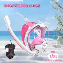 Adult Full Face Snorkel Mask With Camera Mount And 180° Wide Field Of View, Anti-Fog And Leak-Proof, Dry Top Breathing System Dual-Tube Diving Mask, Suitable For Snorkeling, Swimming Training And Other Water Activities - Multicolor - View 19