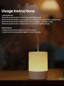 kinscoter 1 buah Diffuser Aroma Mini USB, Kapasitas 120ml, Ringkas & Portabel, Pelembap Udara Ultrasonik, Lampu Malam Berwarna Ringan, Diffuser Minyak Esensial, Cocok Untuk Kantor, Rumah, dan Hotel - Putih - View 10