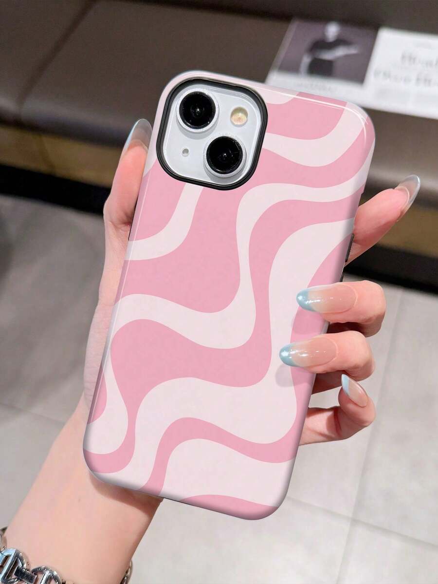 2-In-1 Artistic Protective Hard Phone Case With Sparkling Water Wave Pattern, Shockproof, Asymmetrical And Fashionable Waves, Compatible With Samsung 11/12/13/14/15/16/17 Pro Max, Spring Party Gift - White 8 - View 1