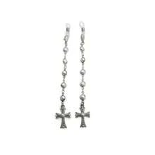 1 Pair Rhinestone & Pearl Inlaid Cross Pendant Faux Pearl Metal Handmade Glasses Decoration Chain, Women's Fashion Delicate Eyewear Accessory For Party/Vacation/Daily Wear - Multicolor - View 6
