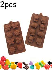 8-Cavity 2/3pcs Set Silicone Mold Animal Insect Dinosaur Multi-Style Creative Design Silicone High-Quality Kitchen Tool, Multi-Functional Heat-Resistant Non-Stick Easy-Release Easy-Clean Reusable Mold, Homemade Dessert Durable Kitchenware Suitable For Chocolate, Candy, Ice Cubes, Pudding And Cake Decoration Animal & Insect Shaped Baking Mold - 查看 13
