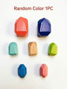 20pcs Natural Wooden Stacking Balance Stones: Montessori Educational Toy, Suitable For Toddlers, Puzzle Sorting & Early Learning, Children's Birthday And Christmas Gift - Multicolor - View 12