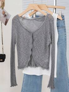 Women Sports Knit Tees & Tanks - 深灰色 - 查看 2