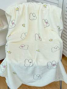 MIFFY 官方可愛星星兔珊瑚絨浴巾，加厚吸水快乾圍裹巾，柔軟女款居家浴袍配件，2026 熱銷 TK Ins 風格浴室日常必需品 - 彩色 - 查看 6