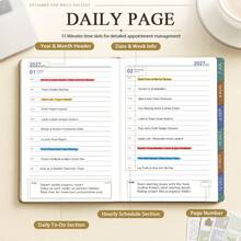 2027 Self-Discipline Planner, 320 Pages High-Quality Faux Leather Cover, Multi-Color Design Monthly & Weekly Dual Layout, Portable Compact Size, Adult Time Management & Goal Tracking, Challenge Yourself School Supplies - A5 - View 10